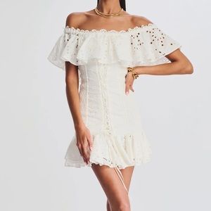 Charo Ruiz Ibiza Pia Mini Dress in White Fruition